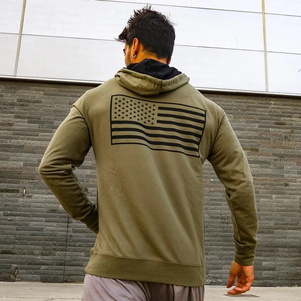 5% Military Green Pullover Hoodie