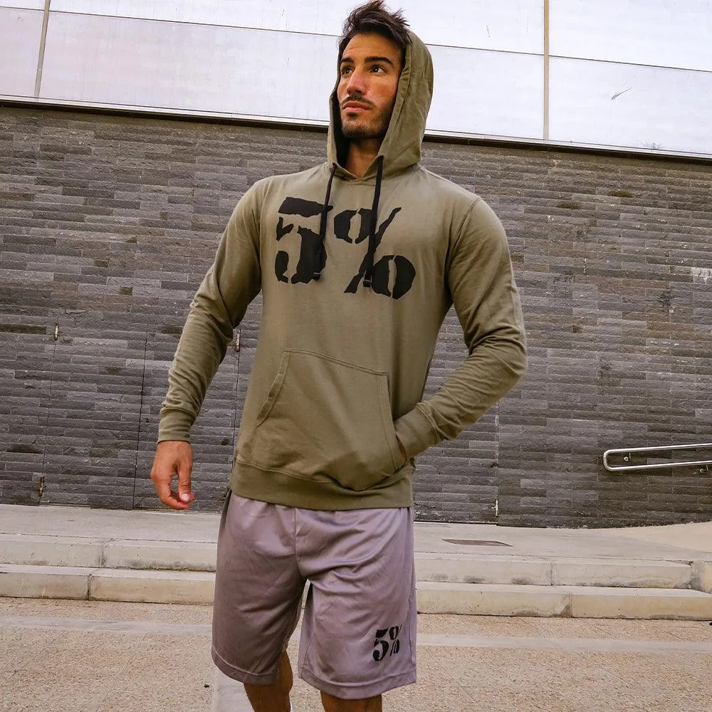 5% Military Green Pullover Hoodie