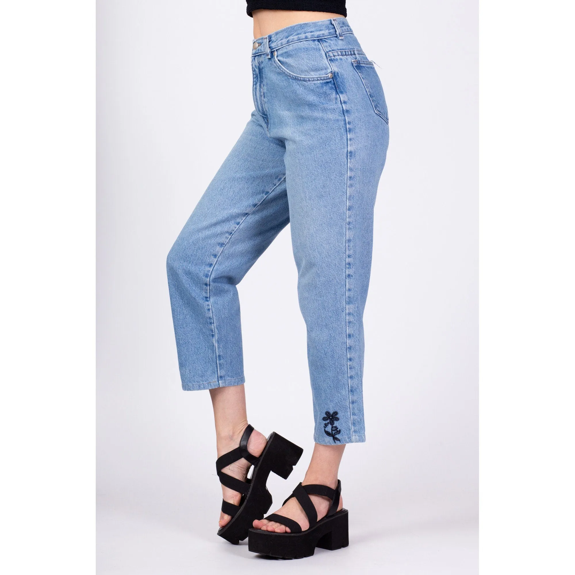 90s Flower Ankle Jeans - Medium, 29"