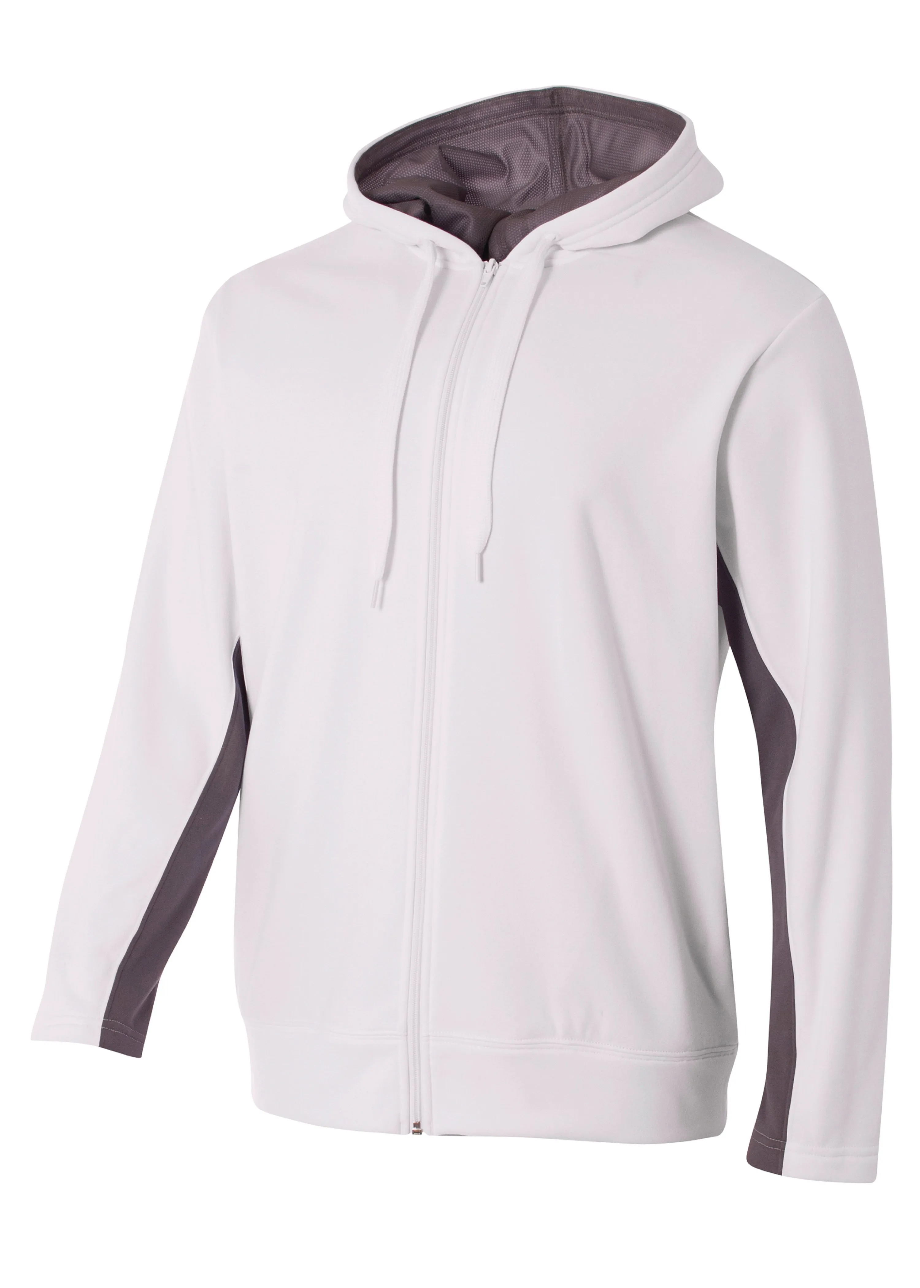 A4 Mens Full Zip Color Block Fleece Hoodie