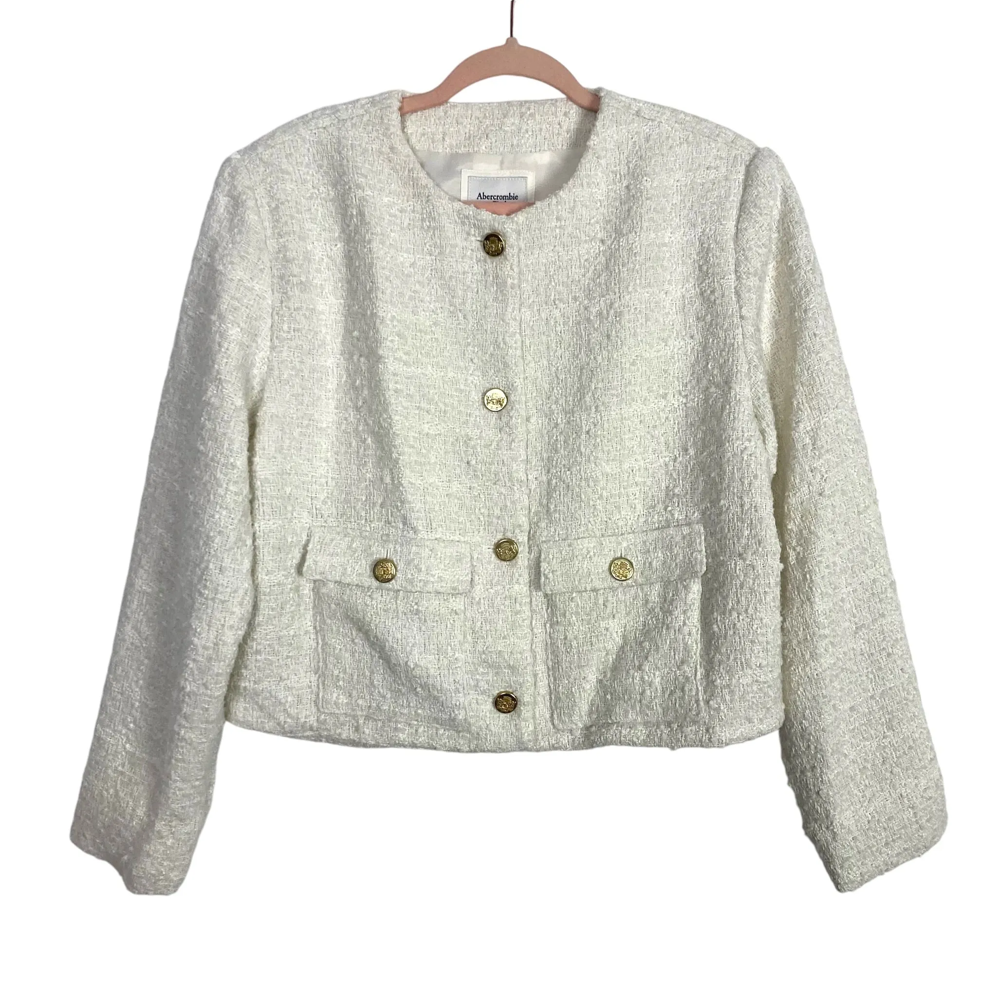 Abercrombie & Fitch Cream Tweed Blazer- Size L (sold out online)