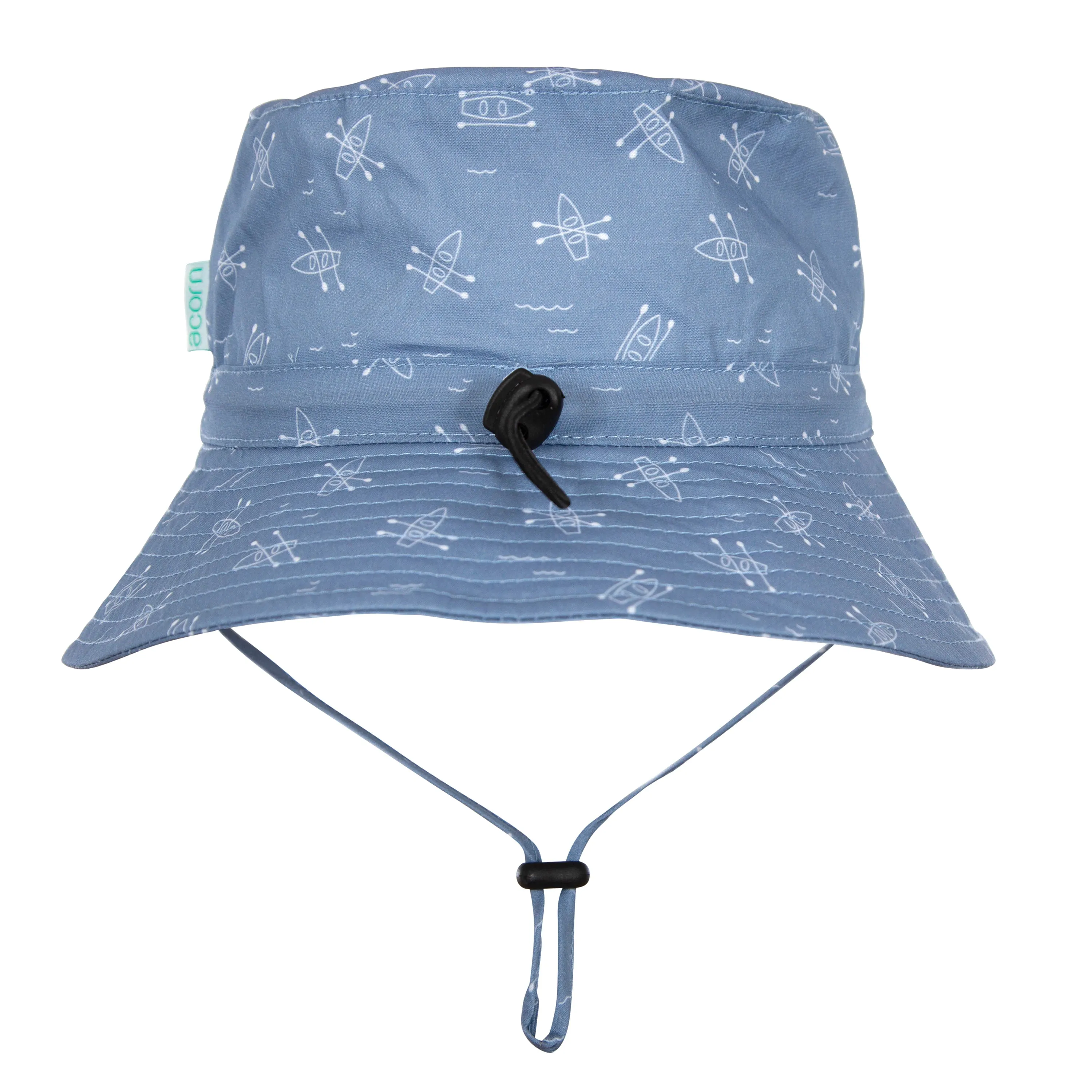 Acorn Row Boats Wide Brim Bucket Hat Blue and Cream