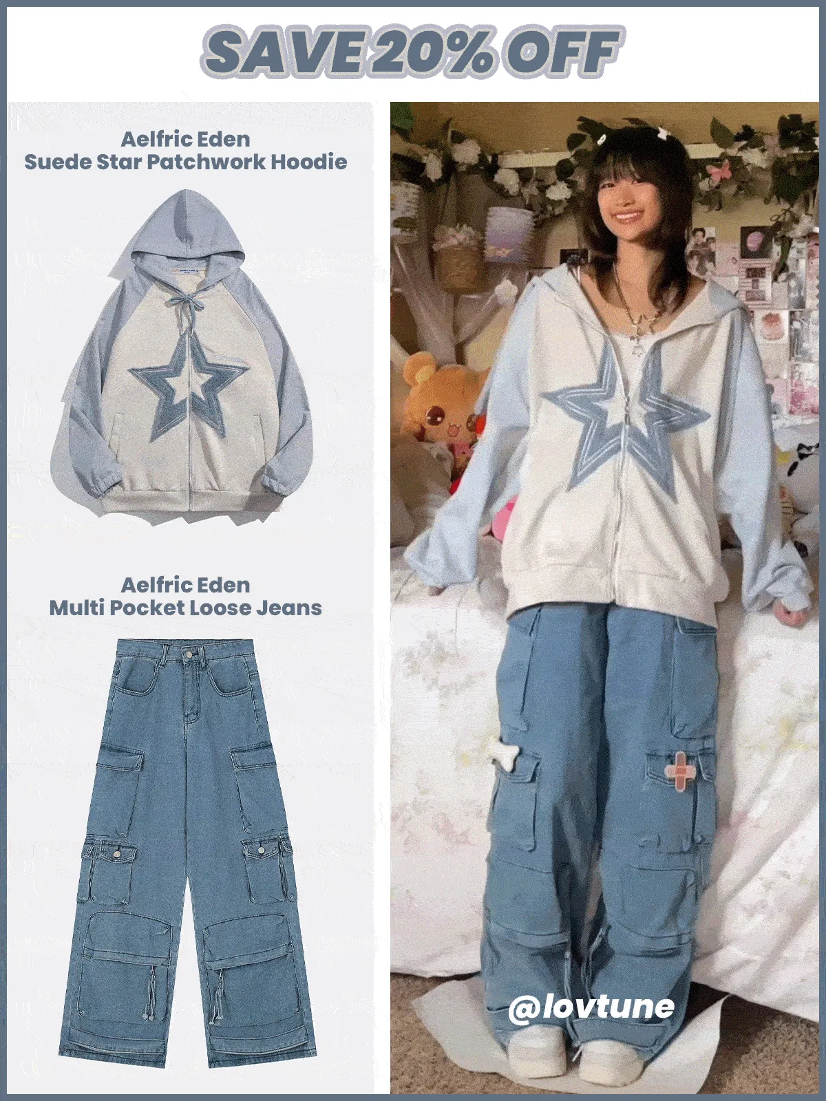 Aelfric Eden Suede Star Patchwork Zip Up Hoodie