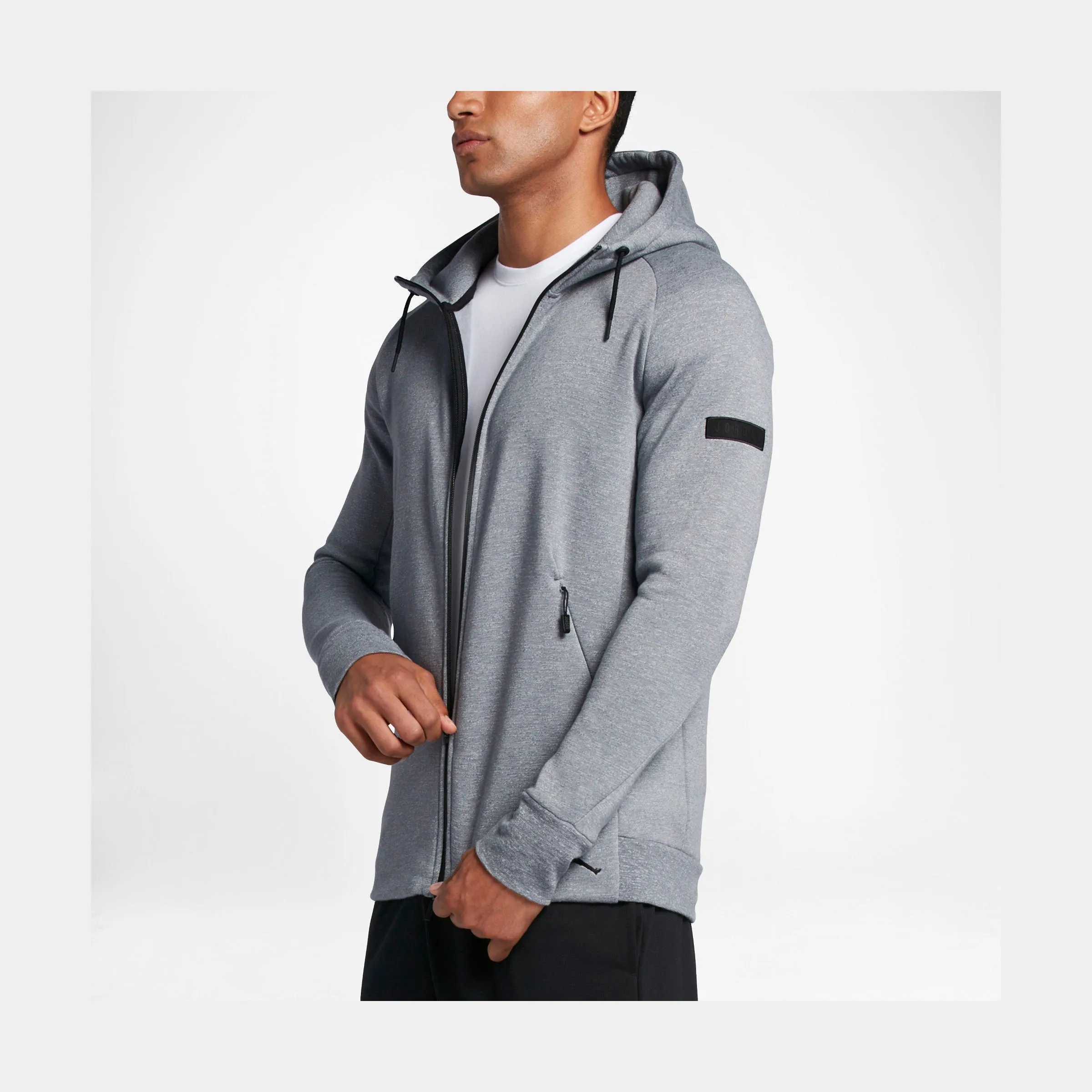 Air Jordan Full Zip Mens Fleece Hoodie (Grey)