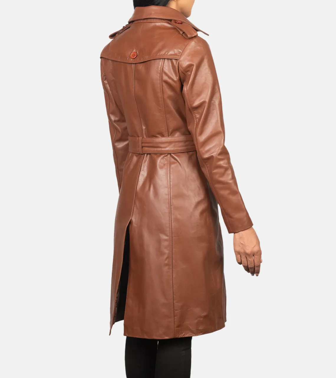 Alice Double Breasted Women's Leather Coat