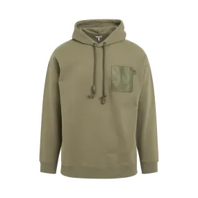 Anagram Patch Pocket Hoodie in Military Green