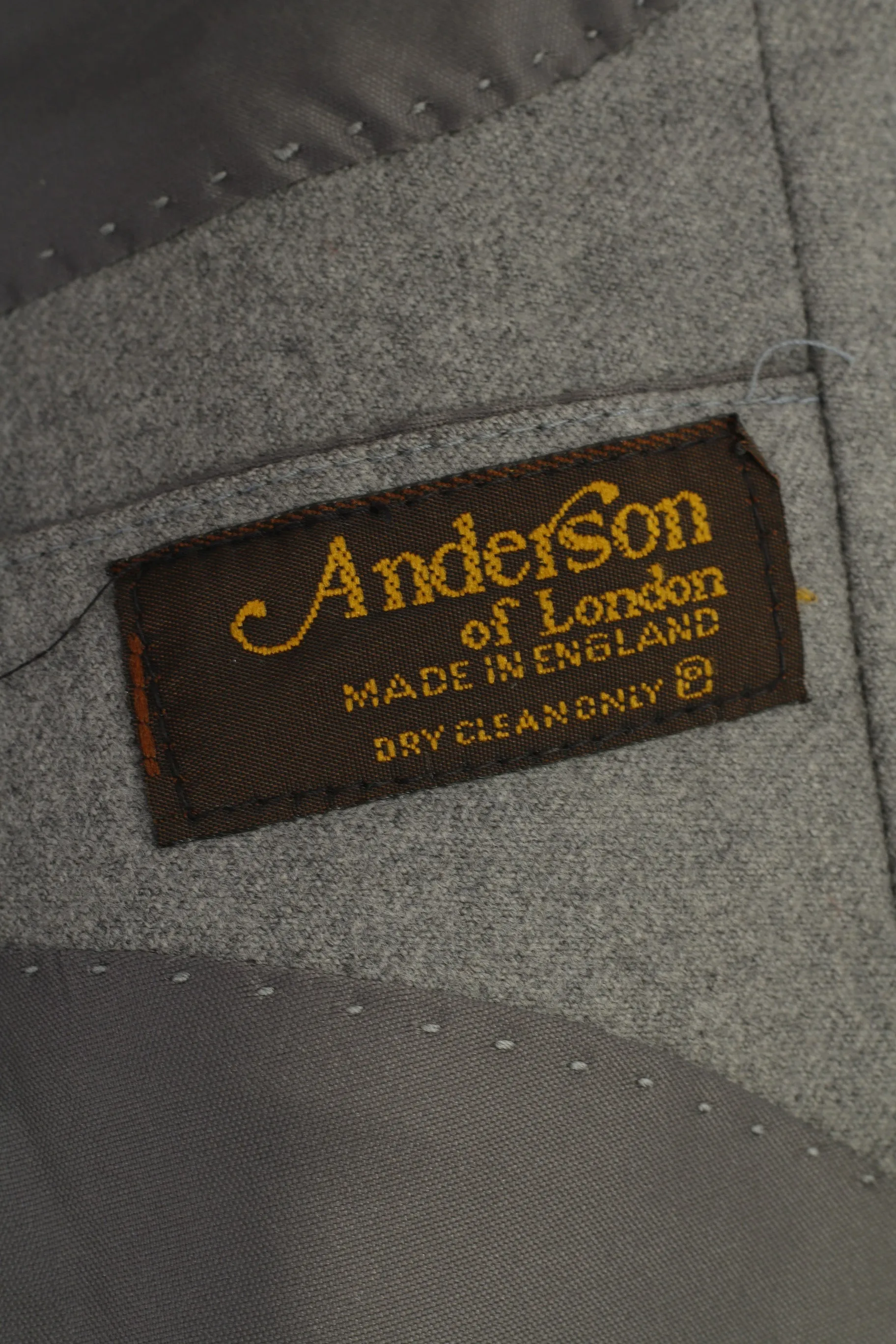 Anderson of London Men 42 Blazer Grey Wool Breasted Vintage Jacket