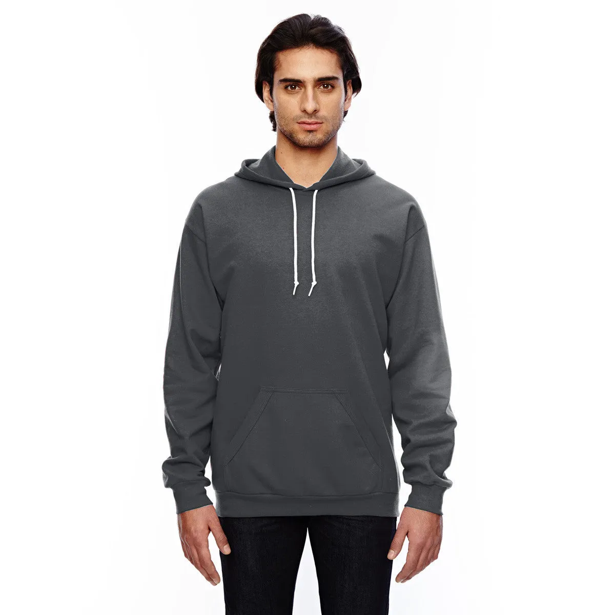 Anvil Men's Charcoal Pullover Hooded Fleece Sweatshirt