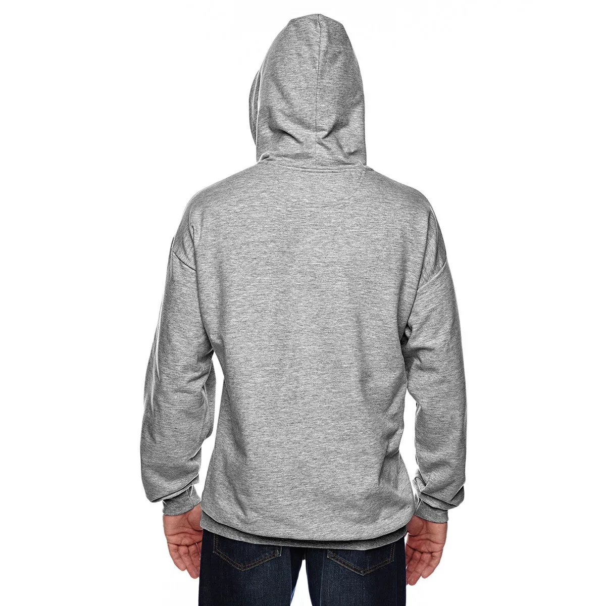 Anvil Men's Heather Grey Pullover Hooded Fleece Sweatshirt