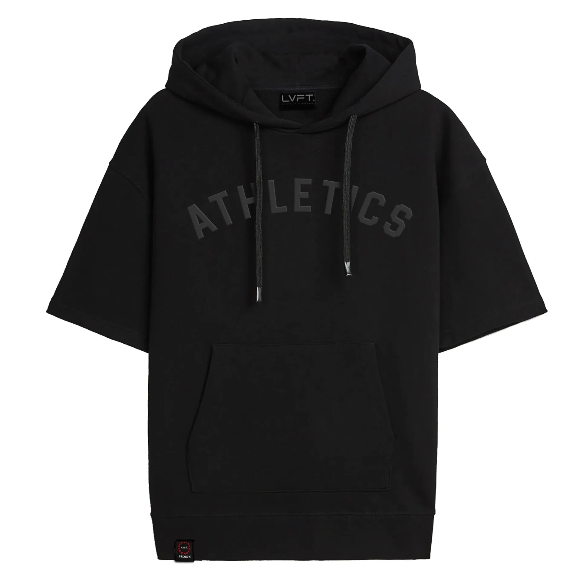 Athletics Short Sleeve Hoodie - Black