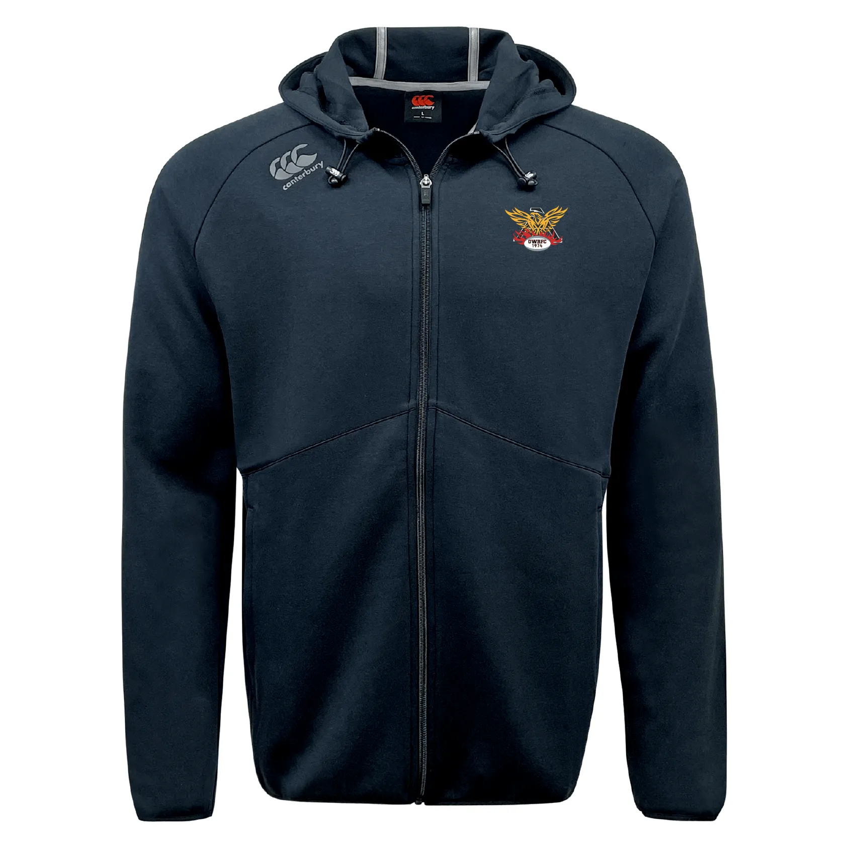 Atlanta Old White Rugby Tempo Vapodri Full-Zip Hoodie by Canterbury