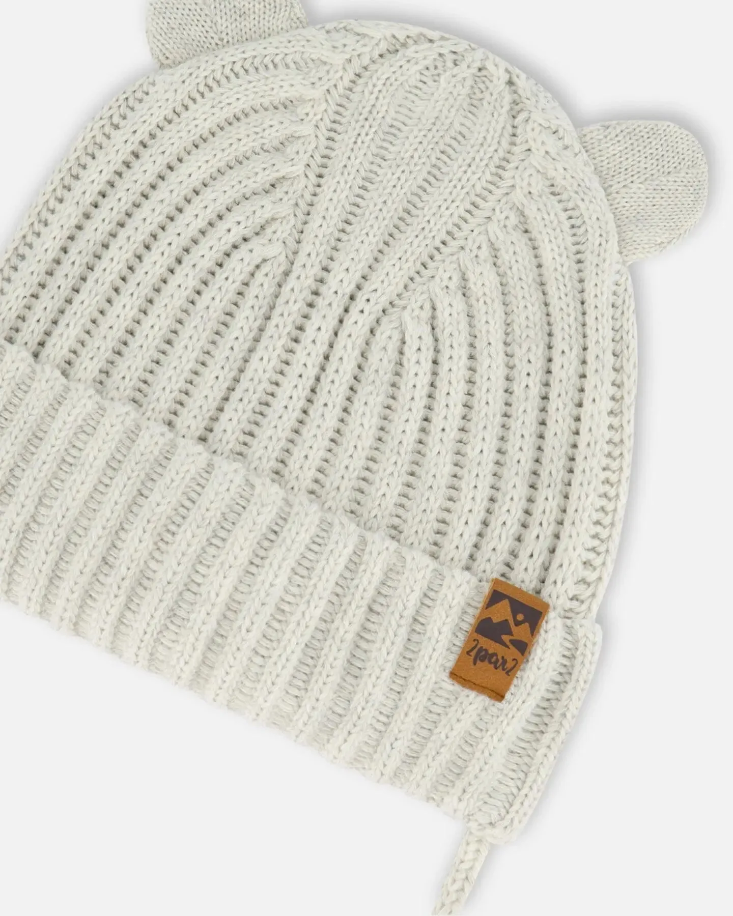 Baby Knit Hat With Strings Off-White