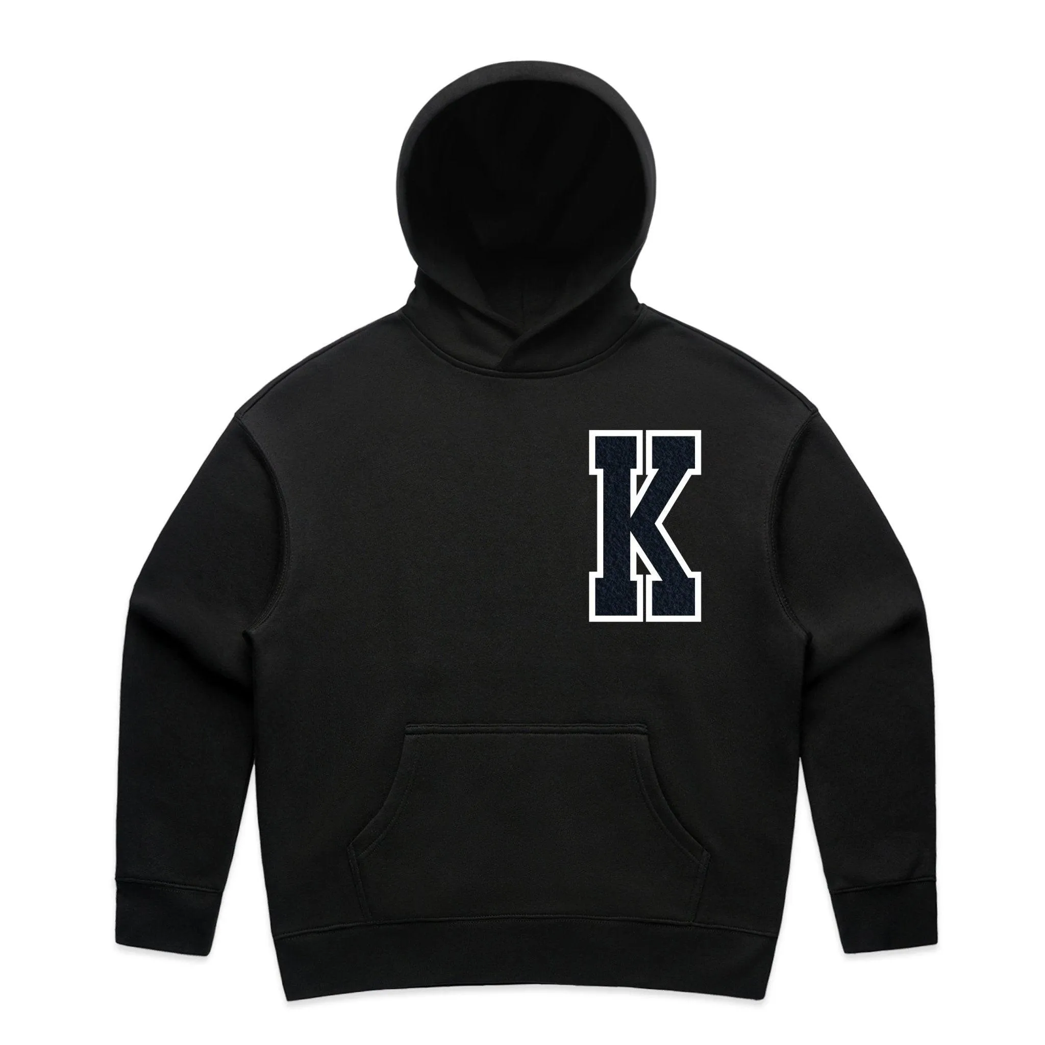 Black Appliquéd Relax Hoodie