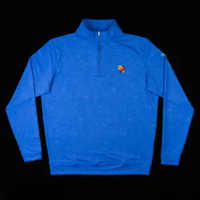 Blue Hibiscus Skull 1/4 Zip Pullover