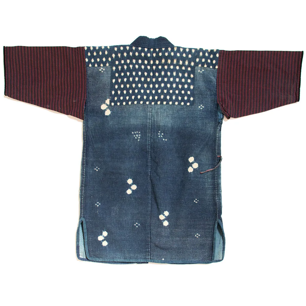 Boro, Kasuri, and Shibori, Sashiko Hand Quilted Indigo Cotton Coat