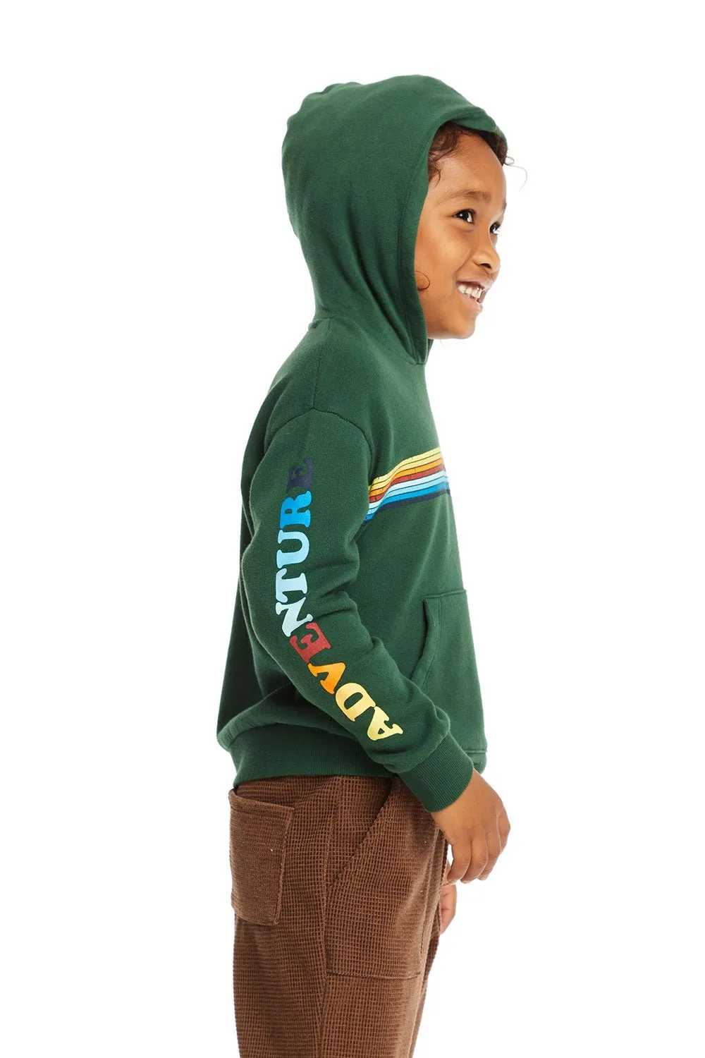 Boys Striped Hooded Pullover