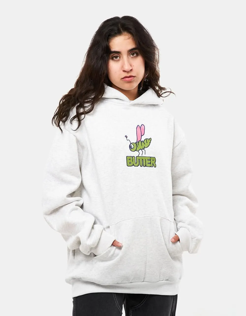 Butter Goods Dragonfly Embroidered Pullover Hoodie - Ash