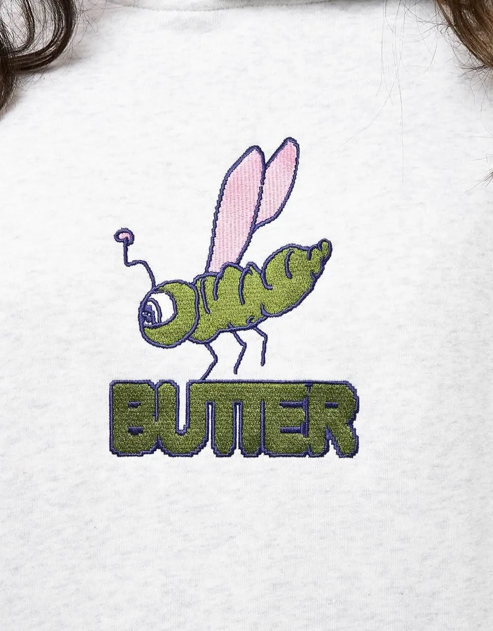 Butter Goods Dragonfly Embroidered Pullover Hoodie - Ash