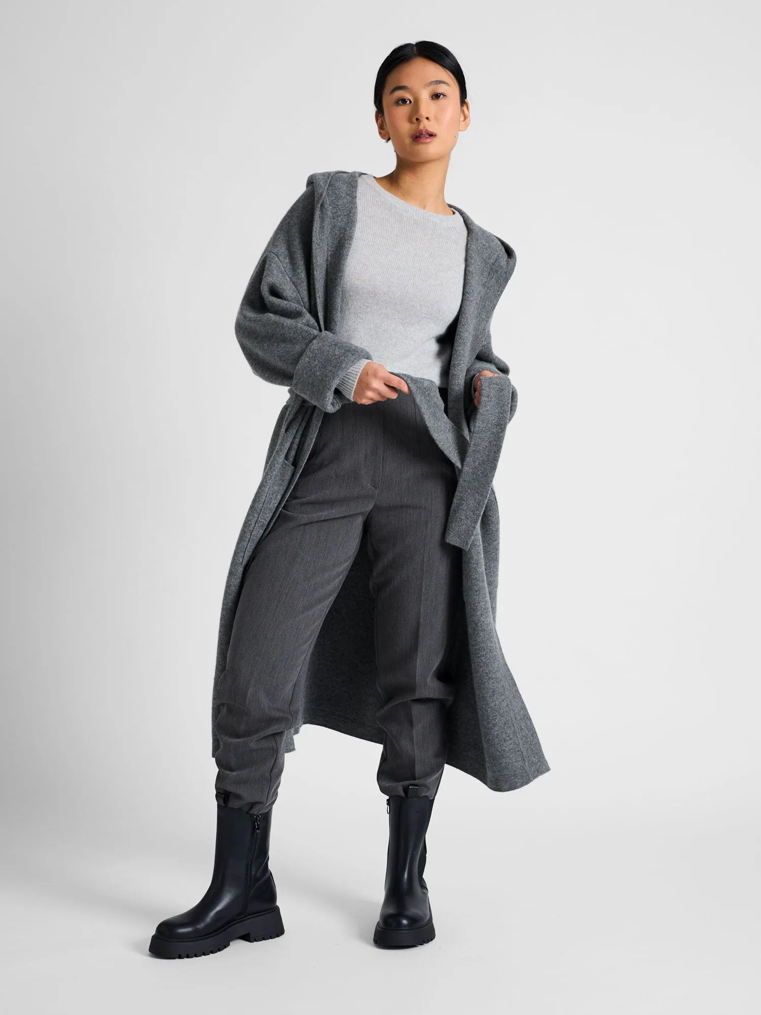 Cashmere coat "Nora" - dark grey