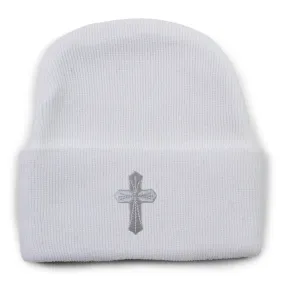 Christening Newborn Knit Cap