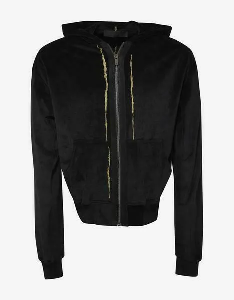 Clerck Black Velvet Oversized Hoodie