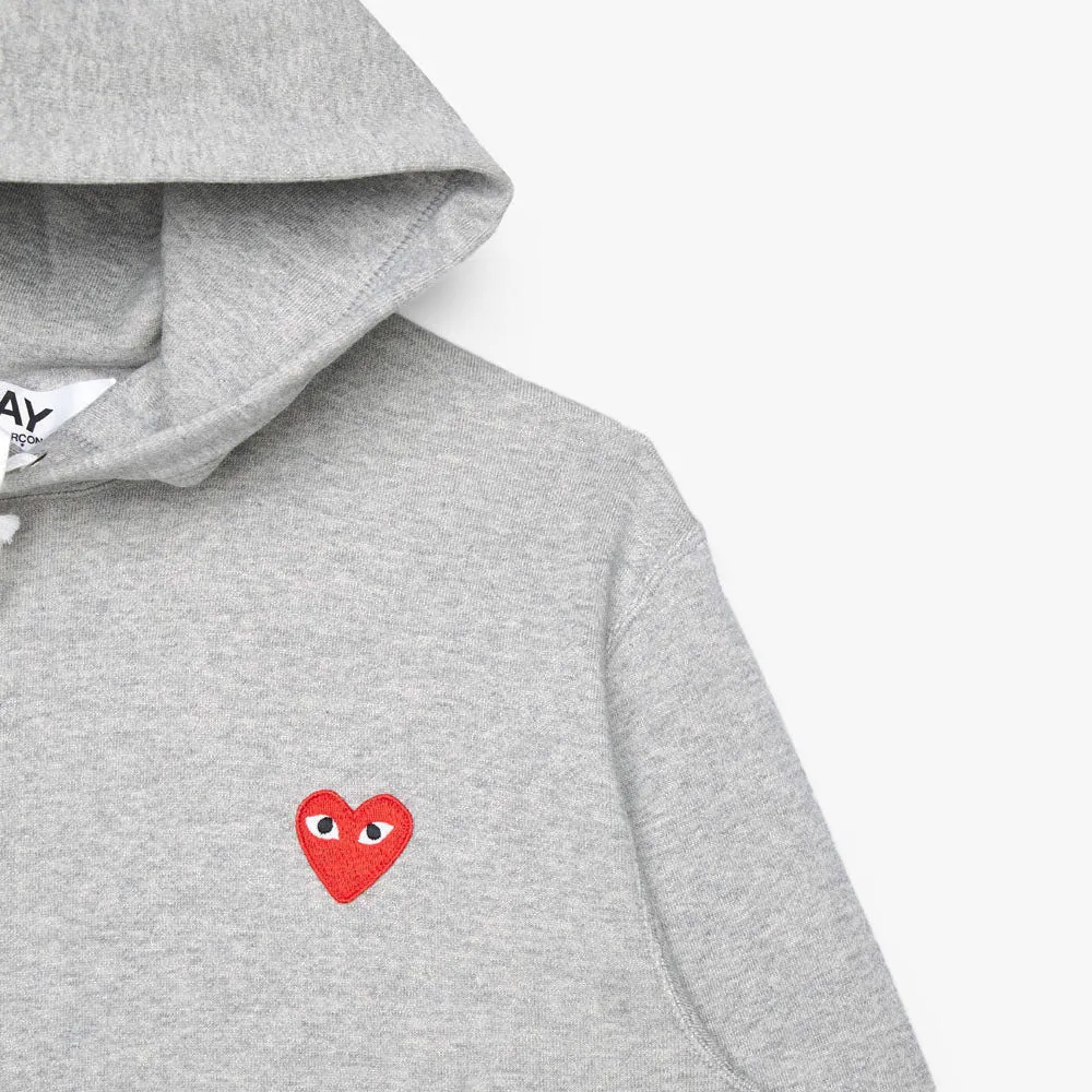 COMME des GARÇONS PLAY Red Heart Pullover Hoodie / Grey