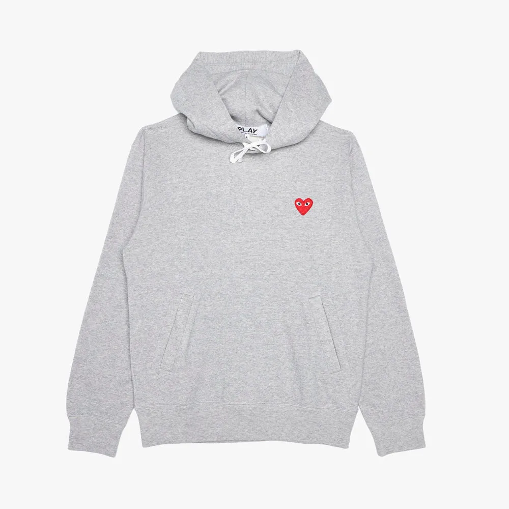 COMME des GARÇONS PLAY Red Heart Pullover Hoodie / Grey