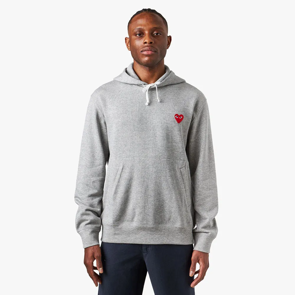 COMME des GARÇONS PLAY Red Heart Pullover Hoodie / Grey