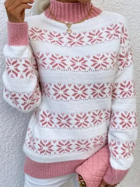 Cozy Holiday Spirit Women's Turtleneck Sweater