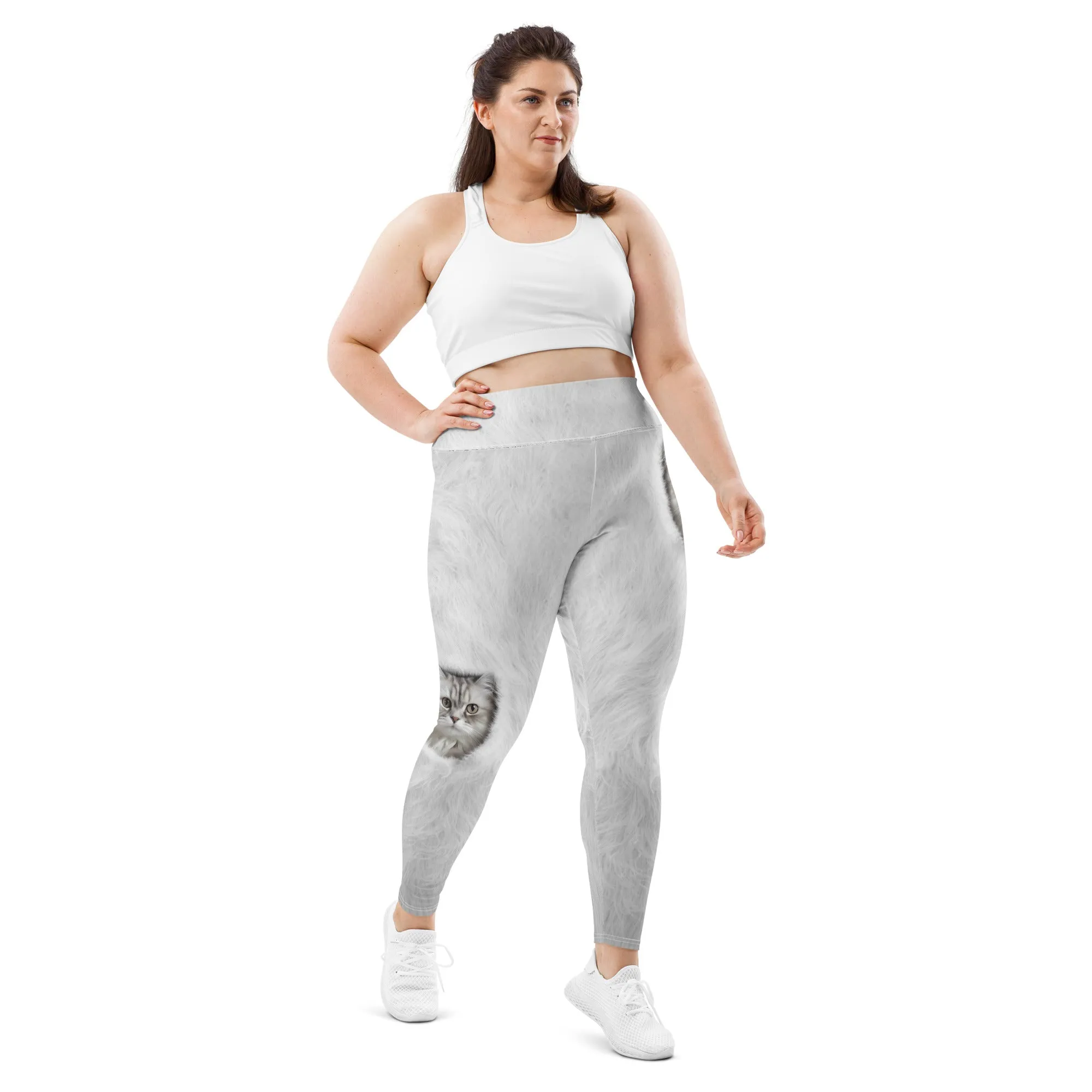 Cute Cozy Cat Plus Size Leggings