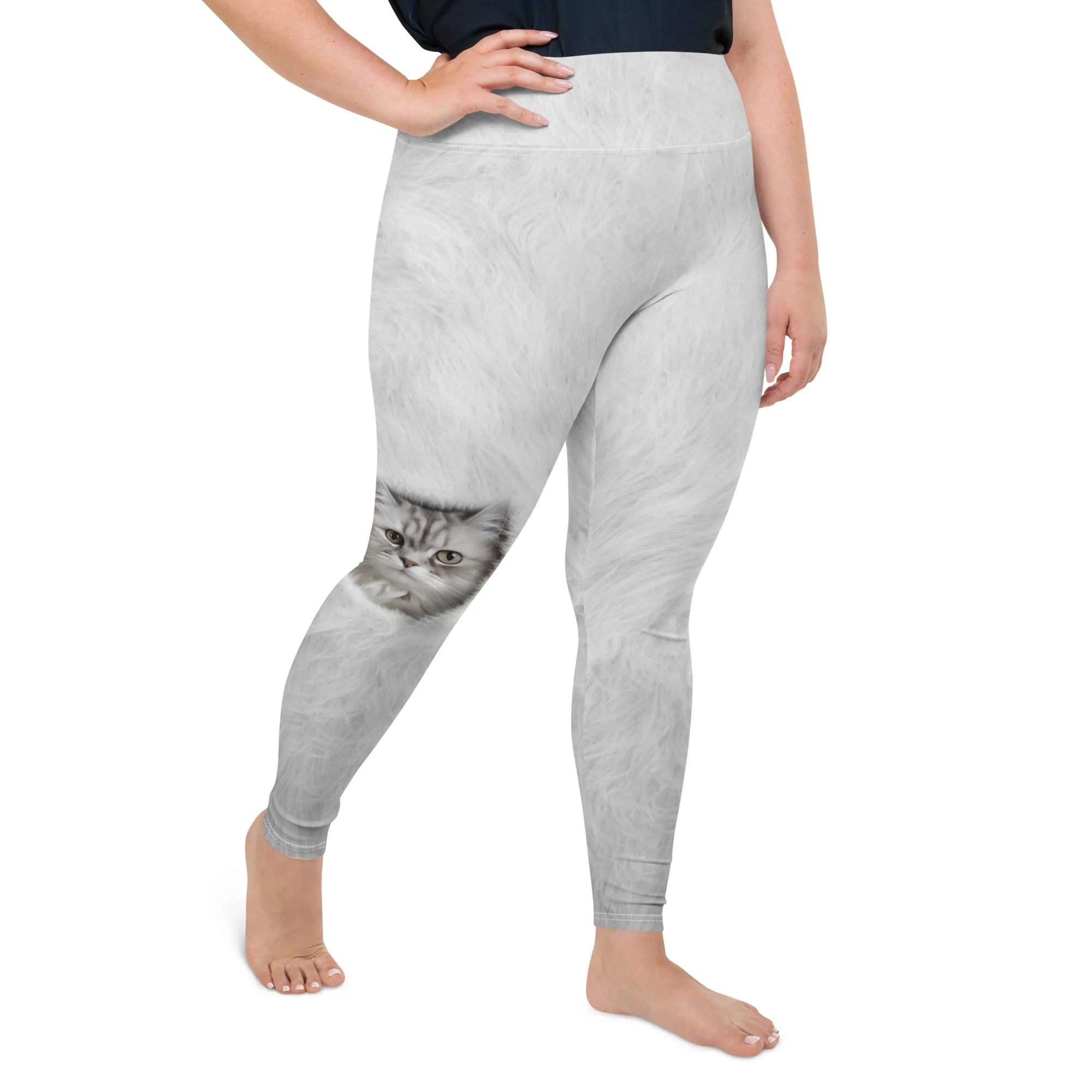 Cute Cozy Cat Plus Size Leggings