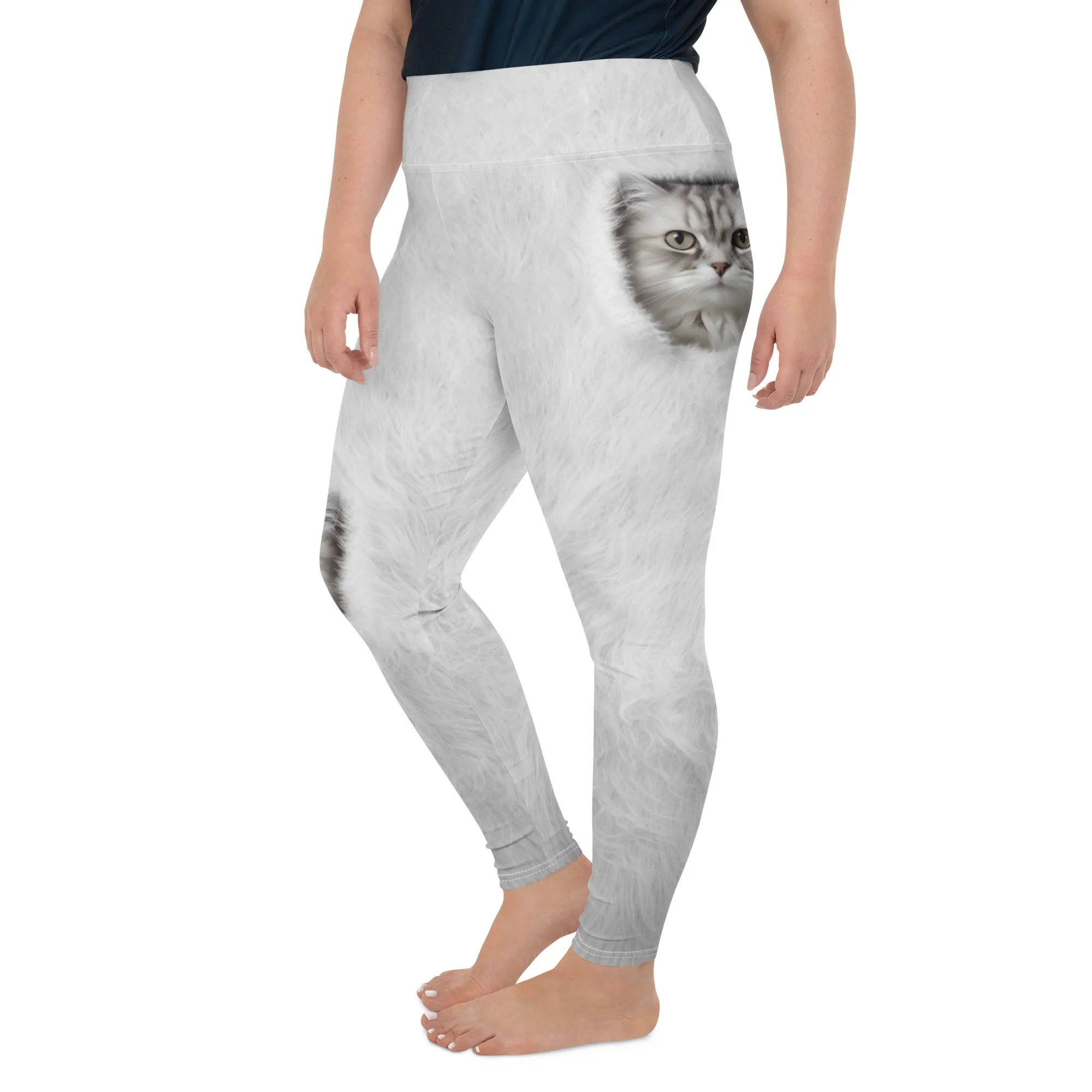 Cute Cozy Cat Plus Size Leggings