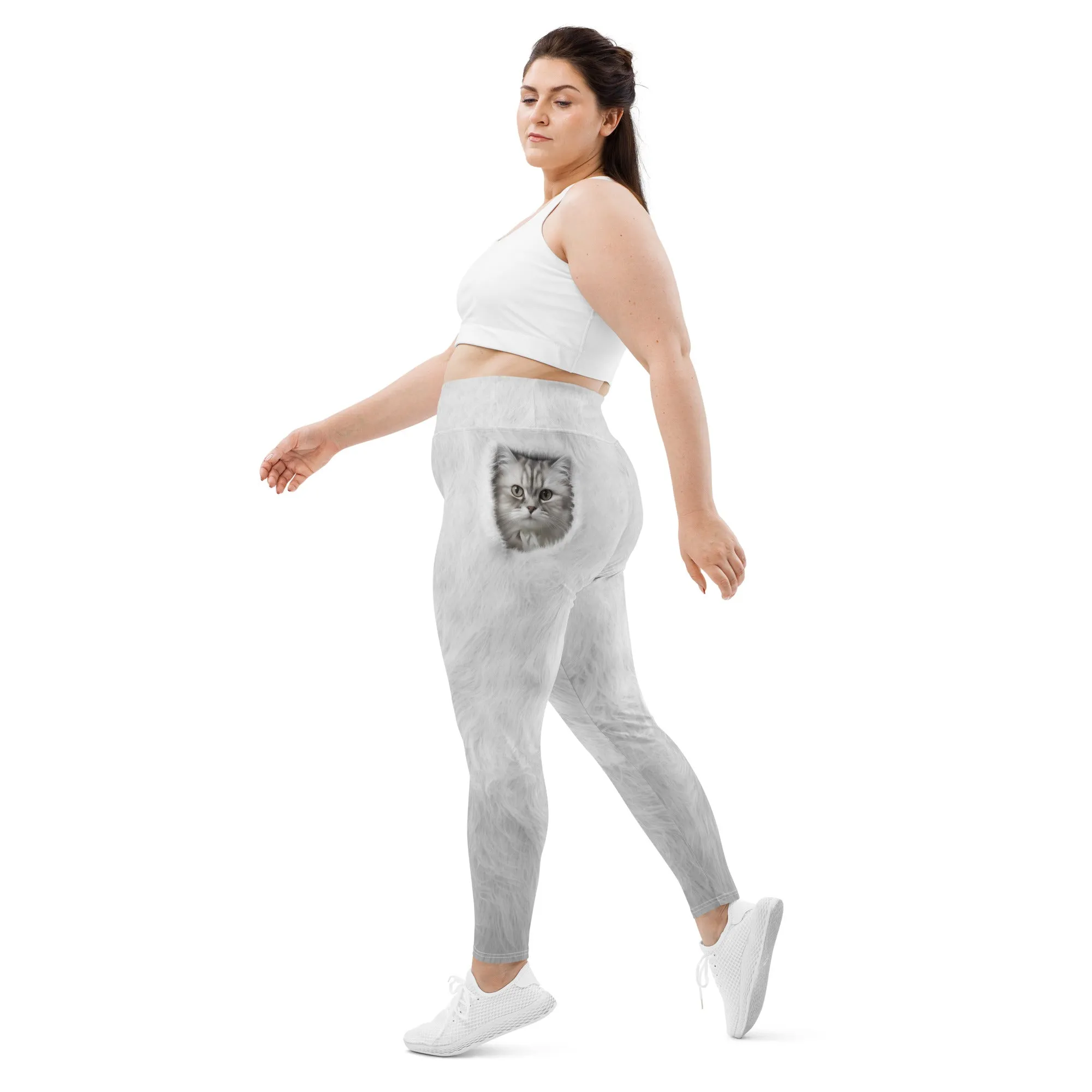 Cute Cozy Cat Plus Size Leggings