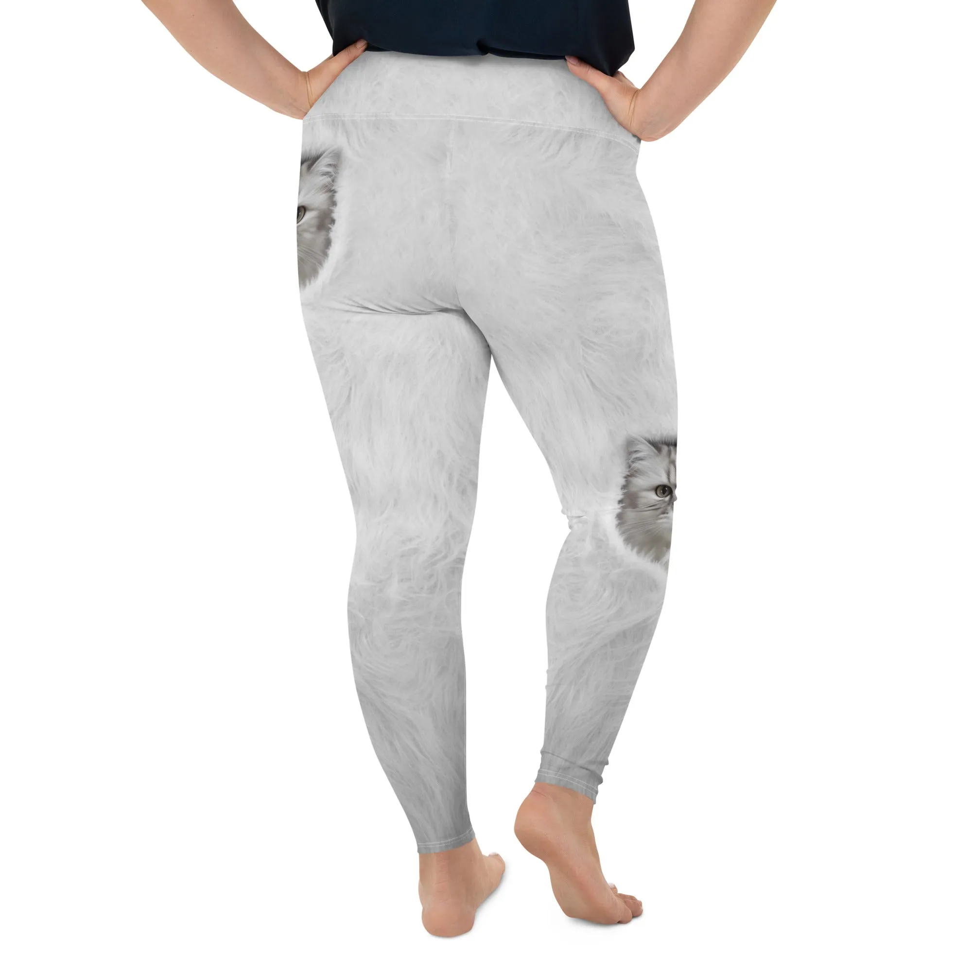 Cute Cozy Cat Plus Size Leggings