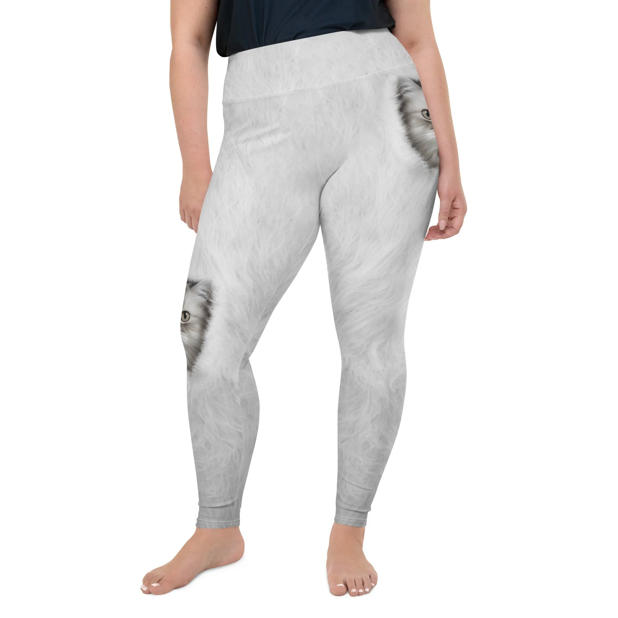 Cute Cozy Cat Plus Size Leggings