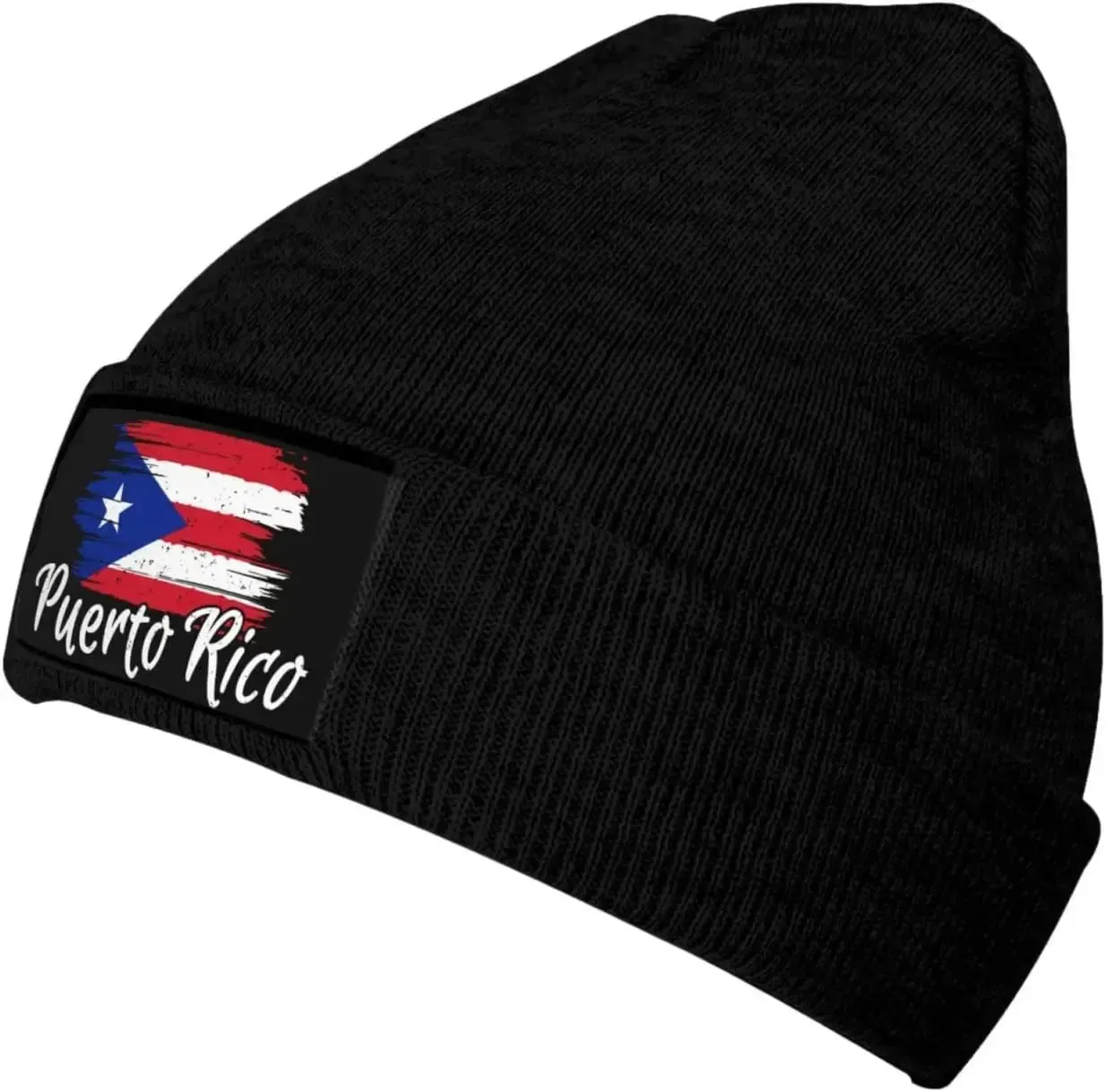 Cute Puerto Rico Flag Knit Beanie Hats for Women Men Soft Stretch Ski Skull Cap Slouchy Puerto Rican Winter Hat