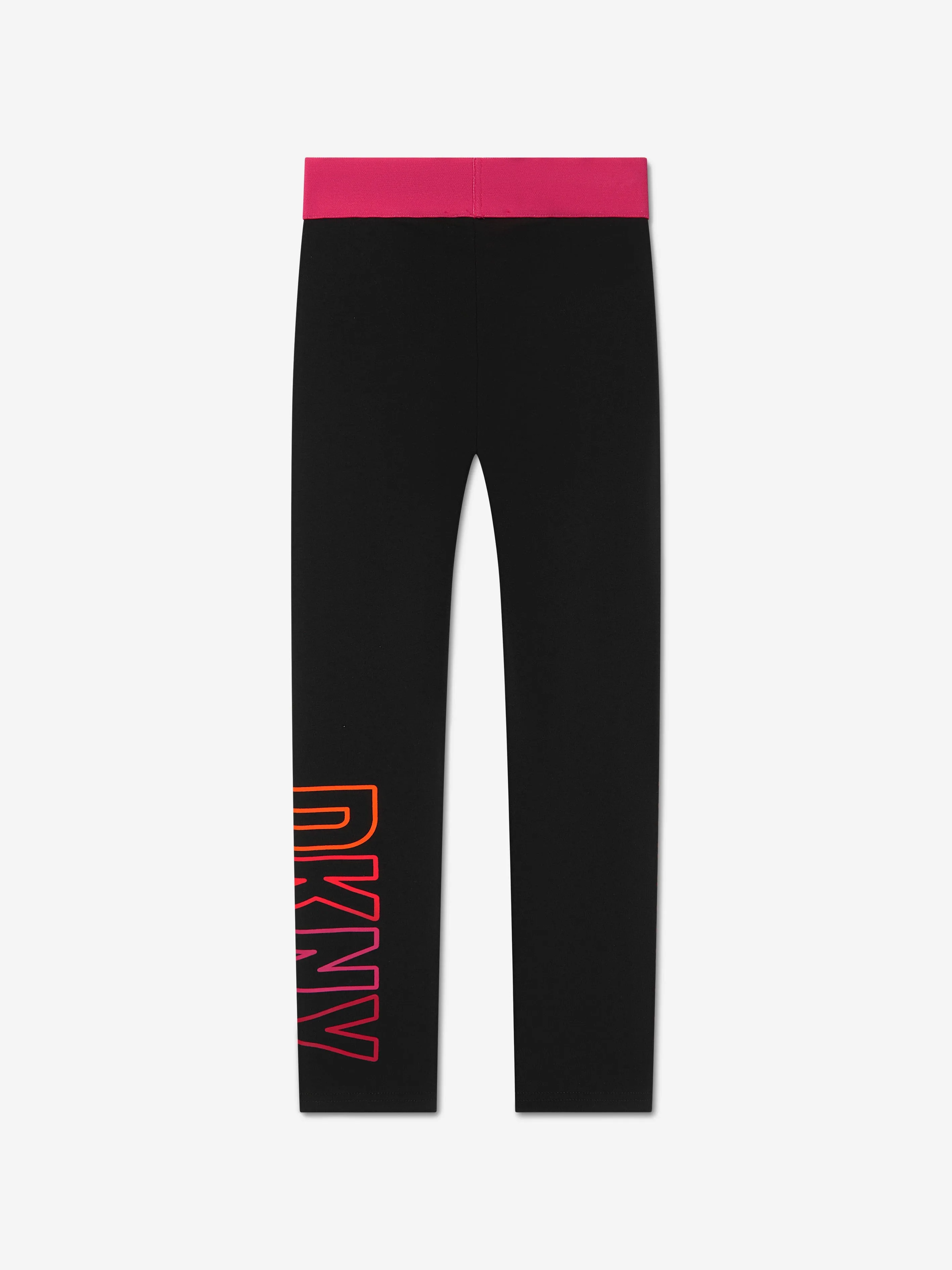 DKNY Girls Organic Cotton Logo Leggings in Black