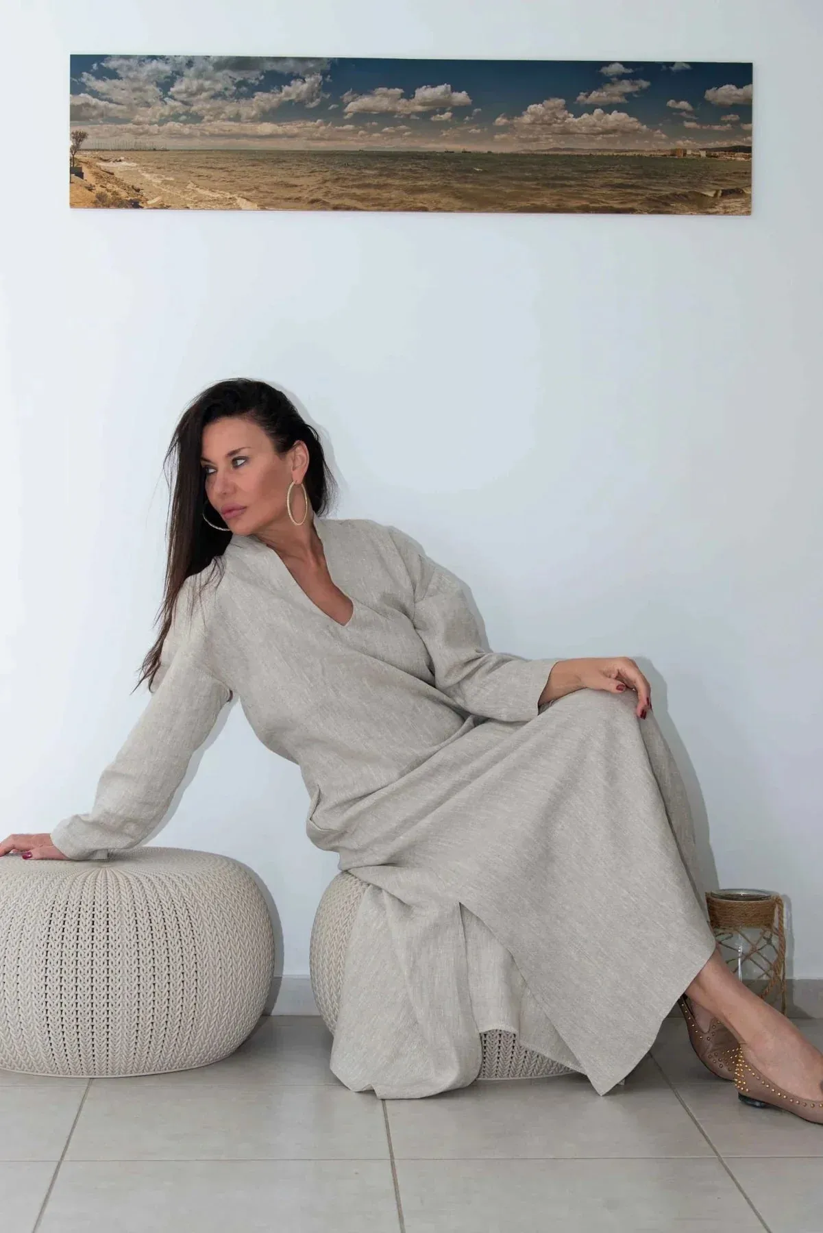 ENAS LONG LINEN SUMMER DRESS