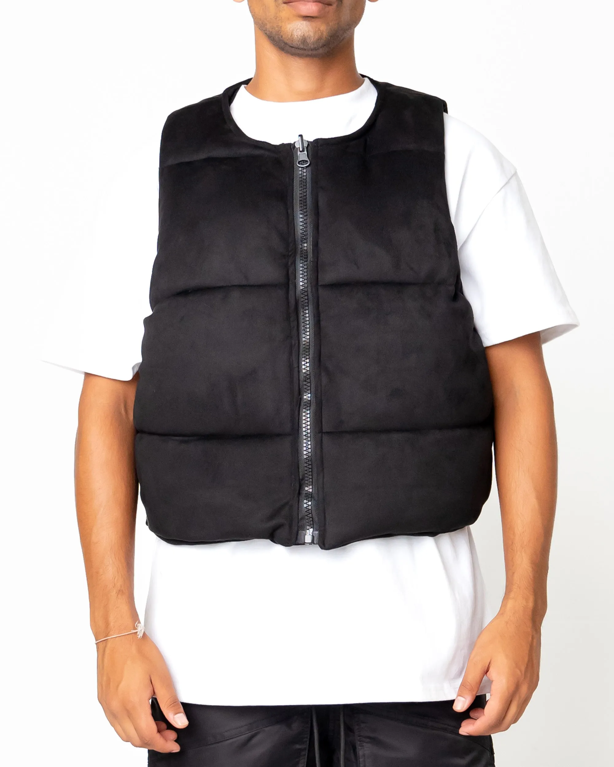 EPTM SUEDE BUBBLE VEST-BLACK