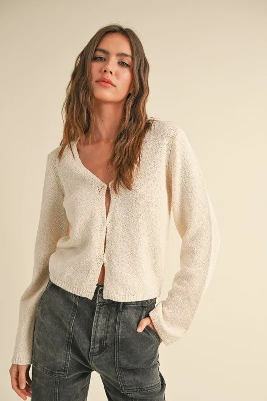 Essential Lightweight Cardigan - Ivory - FINAL SALE