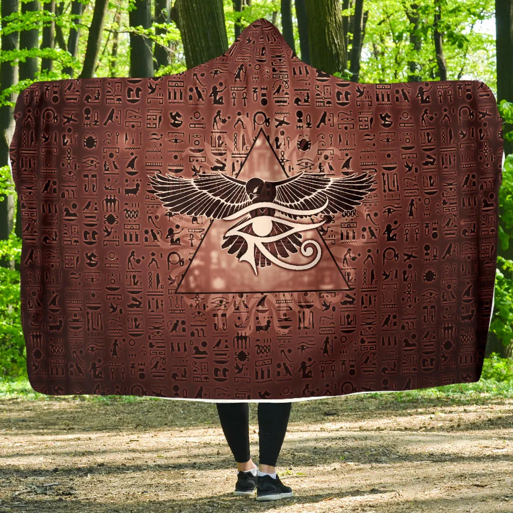 Eye of Horus Hieroglyphs | Hooded Blanket | Mandalazed