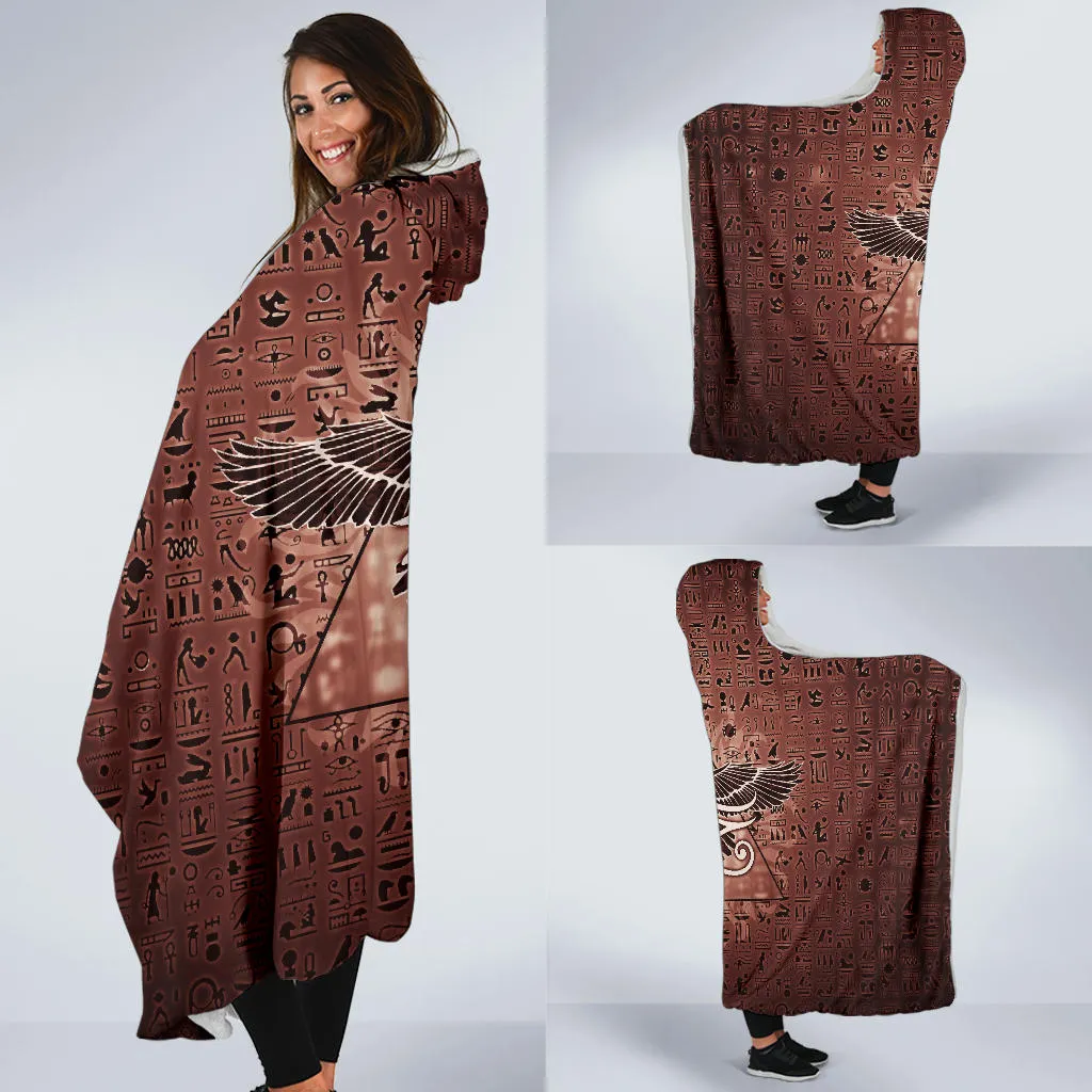 Eye of Horus Hieroglyphs | Hooded Blanket | Mandalazed