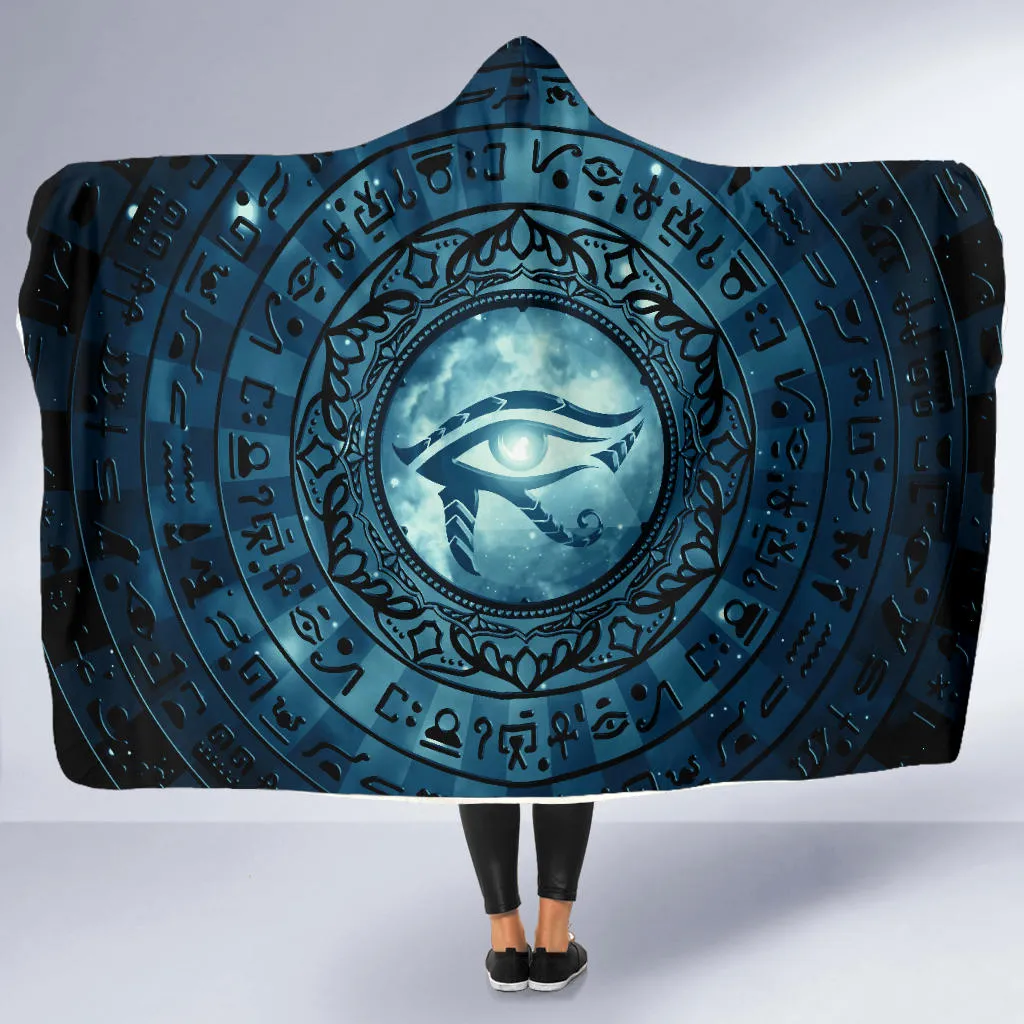 Eye of Horus Mandala - Blue | Hooded Blanket | Mandalazed