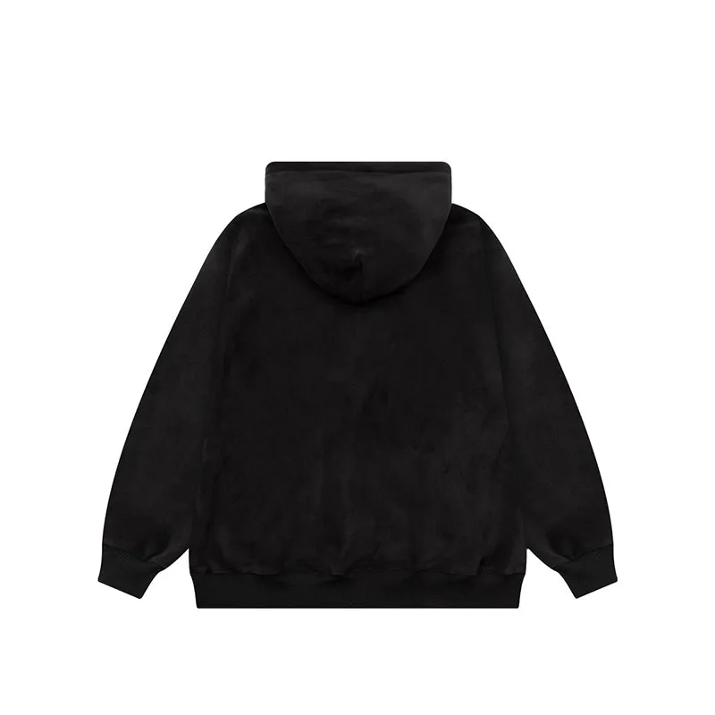 Faire Echo Loose Fit Suede Hoodie