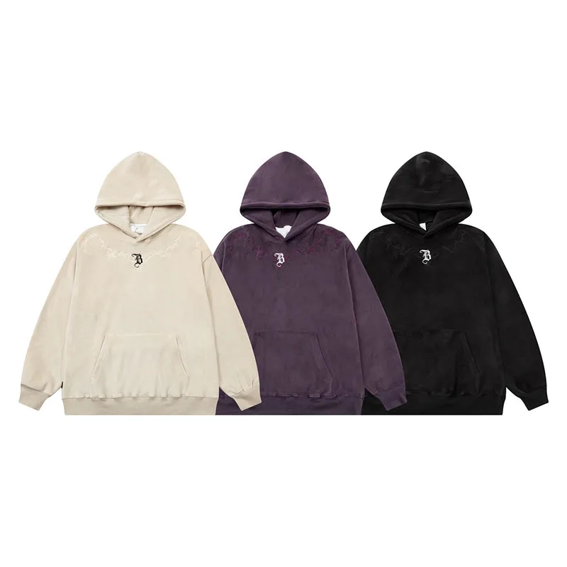 Faire Echo Loose Fit Suede Hoodie