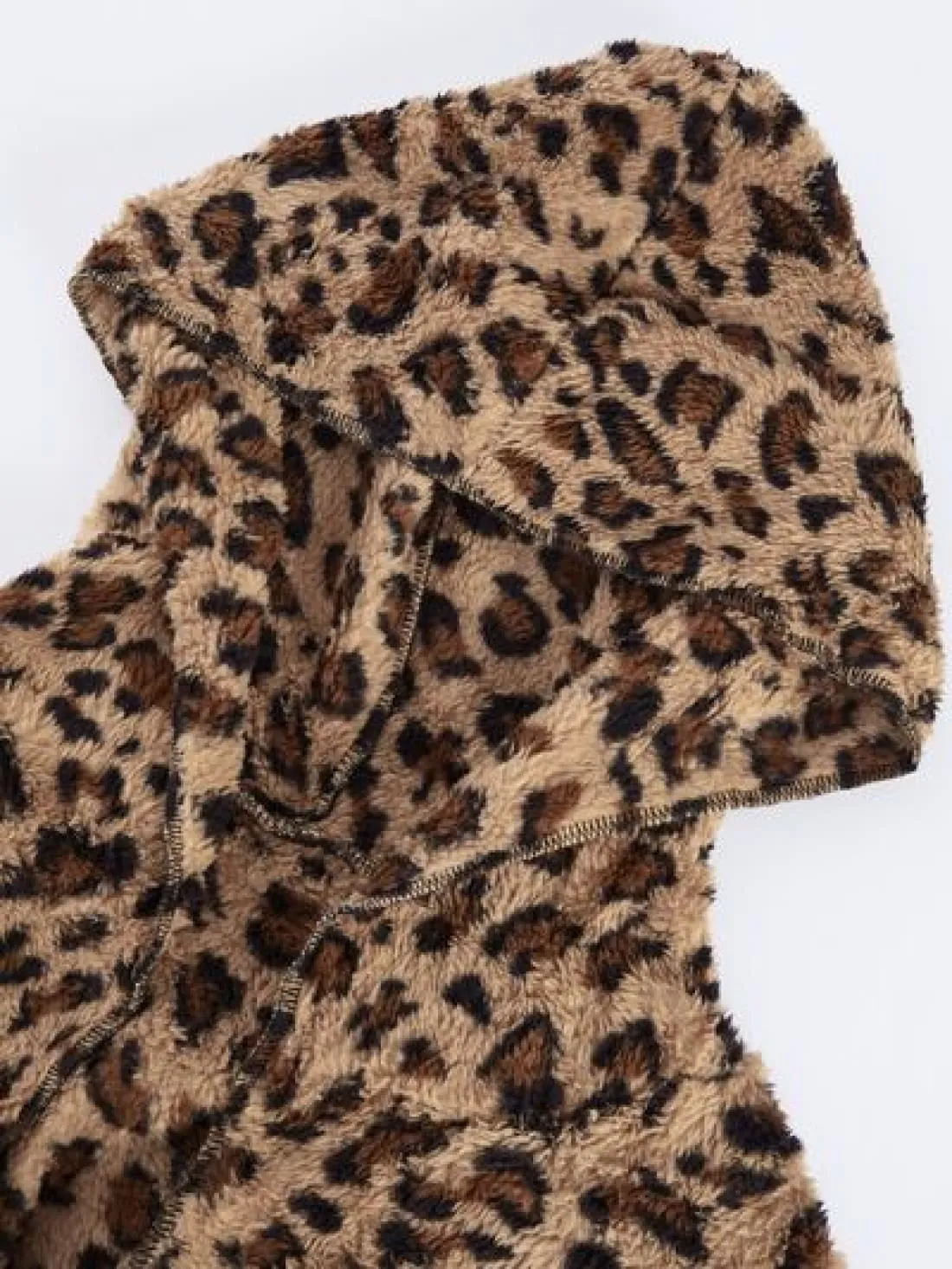 Favorite Fleece Faux Fur Lounge Coat - Leopard