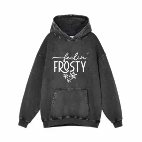 Feelin Frosty Snowflake Vintage Washed Hoodie