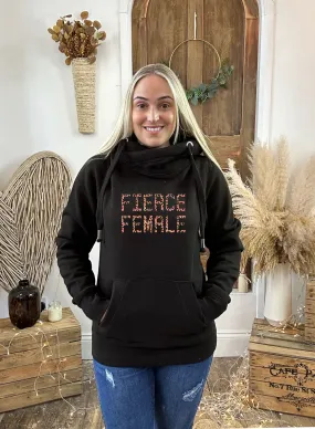 Fierce Female Leopard Print Luxe Hoodie - Black