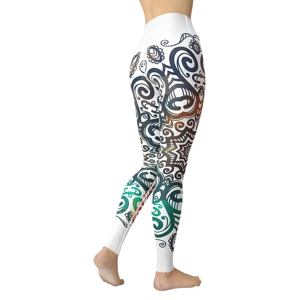 Floral Ornament Yoga Leggings