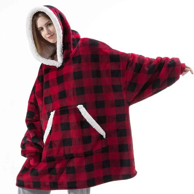 'Fluffie' Giant Hoodie with Sherpa Lining